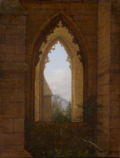 Gótikus ablak az Oybin kolostor romjain alkotó: Carl Gustav Carus