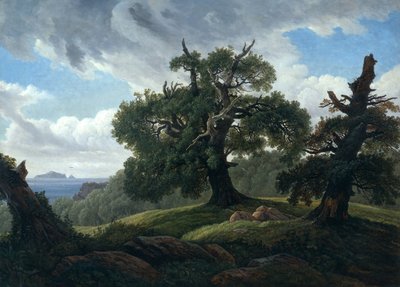 A Balti-tenger erdős szigetének emléke Tölgyfák a tenger mellett, 1835 alkotó: Carl Gustav Carus