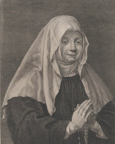 Egy imádkozó apáca portréja, kb. 1771. alkotó: Carl Guttenberg