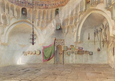 Az Üvöltő Derweeshesek Moszkja, Case el Ali közelében, Kairóban, 1874 (wc papíron) alkotó: Carl Haag