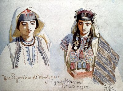 "Una Signorina di Monte Negro és Signora Petrana di Monte Negro" alkotó: Carl Haag