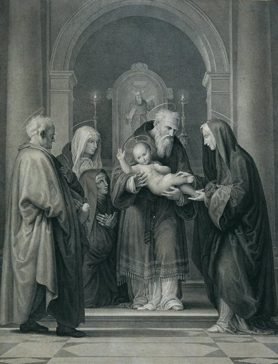 A felajánlás a templomban alkotó: Carl Heinrich Rahl
