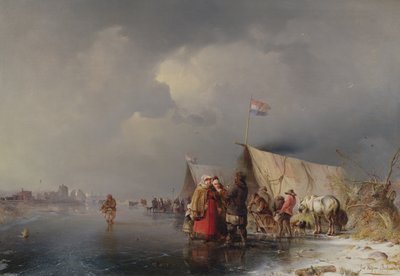 Holland tábor a jégen, 1849 alkotó: Carl Hilgers