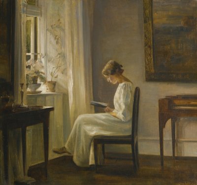 Belső egy olvasó nővel alkotó: Carl Holsoe