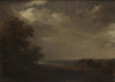 Tájkép házakkal és szarvasmarhákkal alkotó: Carl Johan Fahlcrantz
