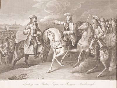 Ludwig Wilhelm baden-badeni őrgróf, Savoyai Jenő herceg és John Churchill, Marlborough hercege alkotó: Carl Joseph Geiger
