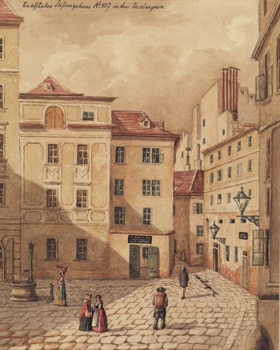A Knaffelsche Alapítvány háza a bécsi Jacobergasse 807. szám alatt alkotó: Carl L. Wiesböck