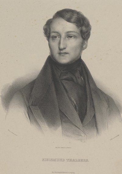 Thalberg Zsigmond zongoraművész és zeneszerző portréja 1812-1871, c. 1850. alkotó: Carl Lange