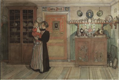 Karácsony és újév között, az A Home sorozatból, 1895 körül (wc papíron) alkotó: Carl Larsson