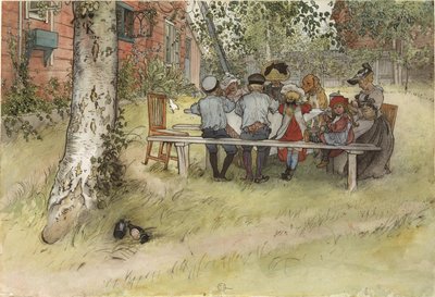 Reggeli a nagy nyírfa alatt alkotó: Carl Larsson