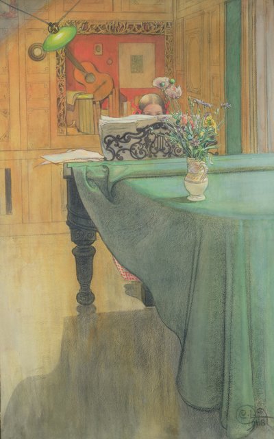 Brita a zongoránál, 1908 alkotó: Carl Larsson