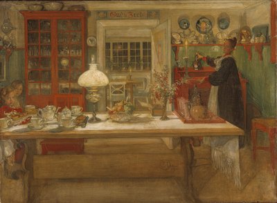 Felkészülés egy játékra alkotó: Carl Larsson