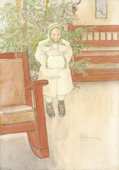 Lány és hintaszék alkotó: Carl Larsson