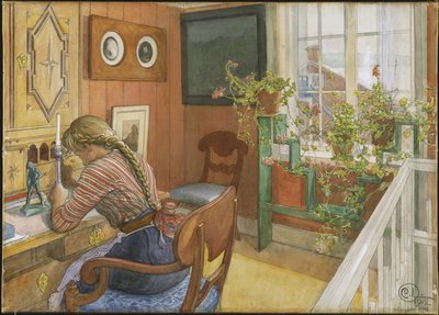 Levélírás alkotó: Carl Larsson