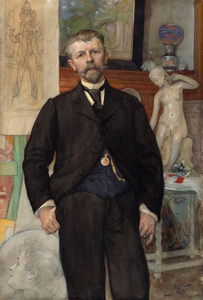Jac. Ahrenberg építész portréja alkotó: Carl Larsson