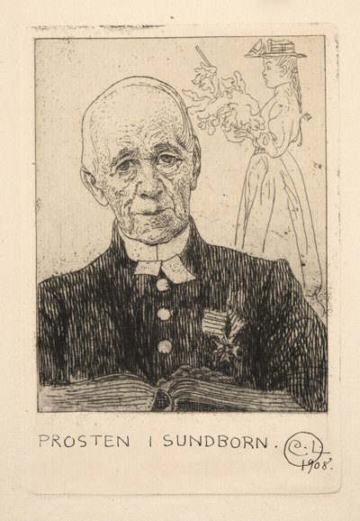 A lelkész (Petterson) Sundbornban alkotó: Carl Larsson