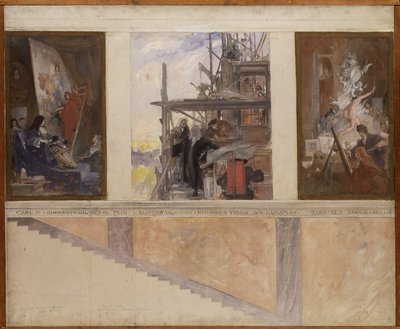 A Nationalmuseum alsó termének faldekorációjára készült második terv alkotó: Carl Larsson