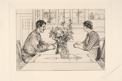 Önarckép rézkarcolóként alkotó: Carl Larsson