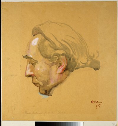 A Sergel-freskó. Sergel fejének vázlata alkotó: Carl Larsson