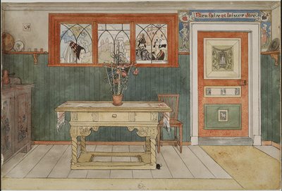 Az ebédlő. Az „Egy otthon” című műből (26 akvarell) alkotó: Carl Larsson