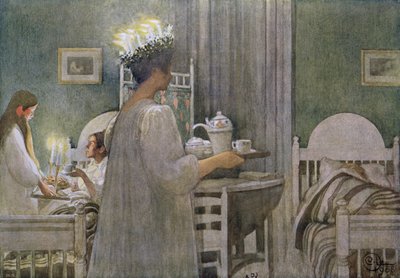 Szent Lúcia ünnepe december 13-án alkotó: Carl Larsson