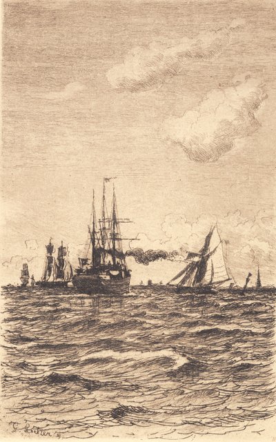 Gőzösök és vitorlás hajók alkotó: Carl Locher