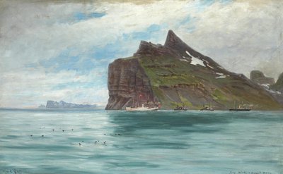 Kilátás az izlandi Észak-foktól, az 1907-es dán királyi utazásról az SS Birma gőzhajóval. alkotó: Carl Locher
