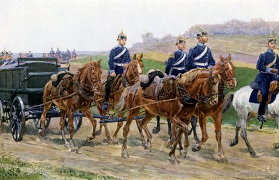 A német hadsereg ellátó oszlopa a menetben (színes litó) alkotó: Carl Ludwig Friedrich (after) Becker