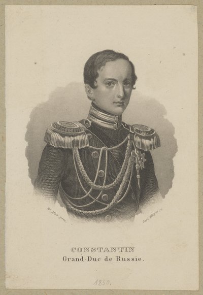 Konstanty Mikołajewicz Romanow (1827 Szentpétervár - 1892 Pawłowsk) - Oroszország nagyhercege, tábornok és a Lengyel Királyság helytartója, a Kongresszusi Lengyelország Államtanácsának elnöke, flottatengernagy alkotó: Carl Mayer
