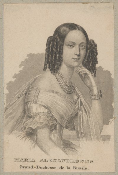 Marija Alekszandrovna (született Maximiliane Wilhelmine Marie von Hessen-Darmstadt, 1824 Darmstadt - 1880 Szentpétervár) - II. Lajos hesseni nagyherceg és badeni Vilma legfiatalabb lánya, hesseni hercegnő, II. Sándor cár feleségeként Oroszország alkotó: Carl Mayer