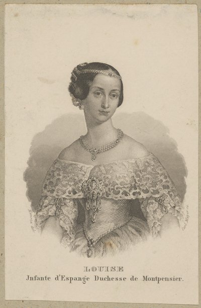 Spanyolországi Maria Ludwika Ferdynanda (valójában María Luísa Fernanda de Borbón, 1832 Madrid - 1897 Sevilla) - spanyol infánsnő és Montpensier hercegnéje alkotó: Carl Mayer