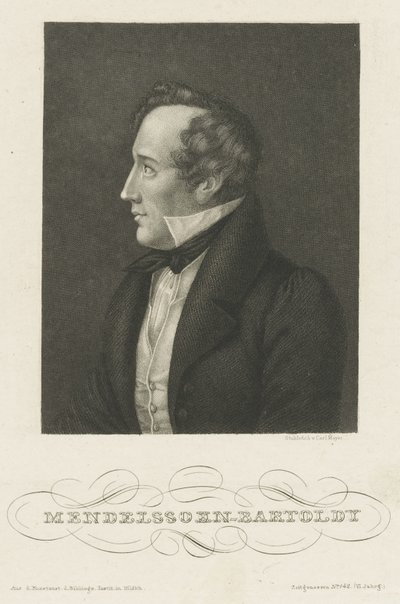 Felix Mendelssohn Bartholdy portréja, c. 1840. alkotó: Carl Mayer