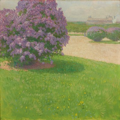 Hősök tere lilával, 1900 körül (olaj, vászon) alkotó: Carl Moll