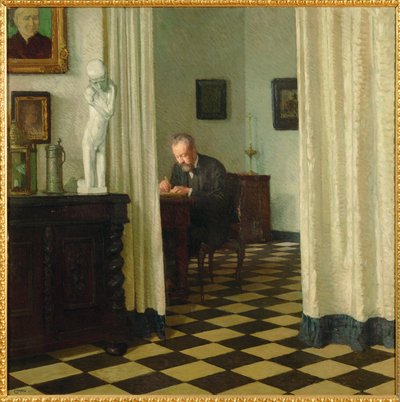 Önarckép a műtermében ... (festmény, vászon) alkotó: Carl Moll