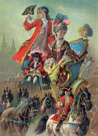 A szekéren, illusztráció a Diótörőből, E.T.A Hoffman (1776-1822) 1883 alkotó: Carl Offterdinger