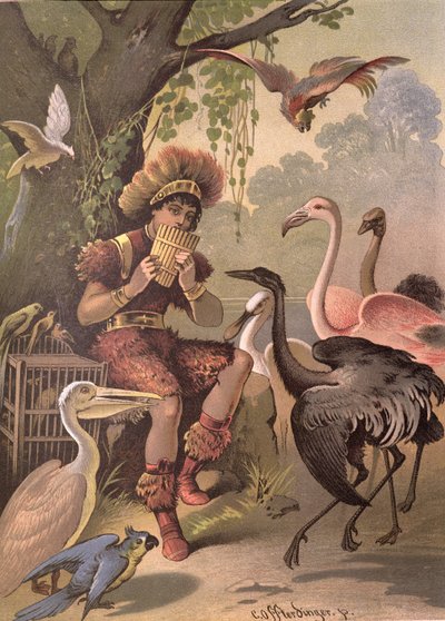 Papageno, a madárfogó Wolfgang Amadeus Mozart (1756-91) „A varázsfuvolából” alkotó: Carl Offterdinger