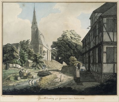 A gronaui plébánia és templom 1814-ben alkotó: Carl Philipp Fohr