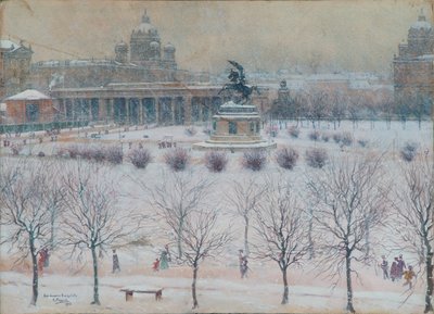 A külső Burgplatz Bécsben télen alkotó: Carl Pippich