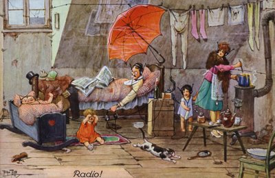 A korai rádió képregényes ábrázolásai (színes litó) alkotó: Carl Robert Arthur Thiele