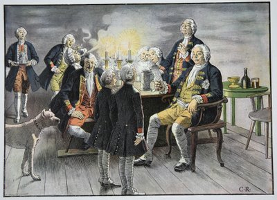 Frigyes koronaherceg és Henrik herceg személyzete a dohányzásban alkotó: Carl Röchling