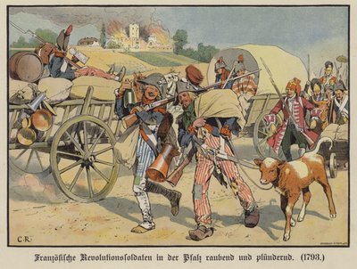 Francia katonák rabló és rabló Pfalzban alkotó: Carl Röchling