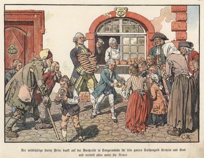 Frigyes porosz trónörökös kenyeret oszt a szegényeknek alkotó: Carl Röchling