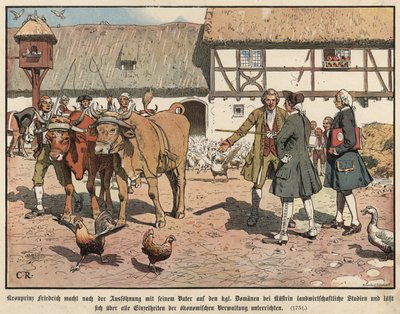 Frigyes porosz koronaherceg mezőgazdaságot tanul alkotó: Carl Röchling