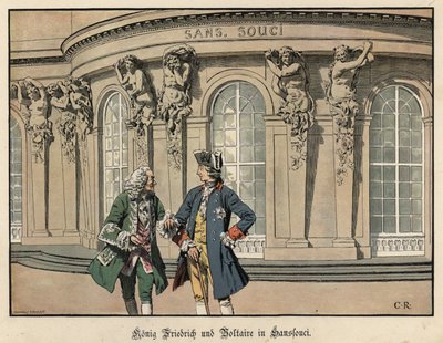 Nagy Frigyes és Voltaire Sanssouciban alkotó: Carl Röchling
