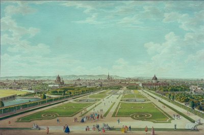 Bécs a Felső-Belvedere felől nézve alkotó: Carl Schütz