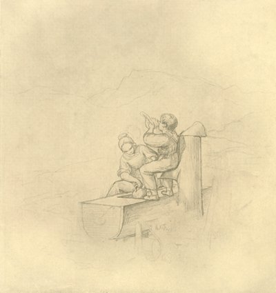 Am Brunnen, 19. század közepe-vége, 1924 körül. alkotó: Carl Spitzweg