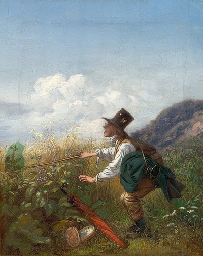 A lepkefogó (botanikus). 1837 körül alkotó: Carl Spitzweg