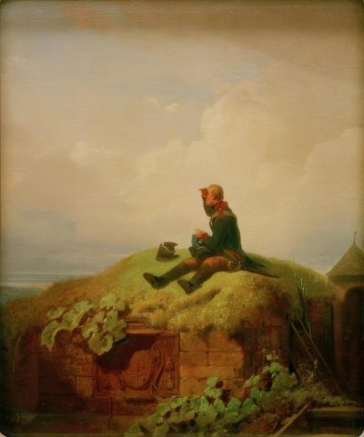 Egyszer régen (a kötőőrs) alkotó: Carl Spitzweg