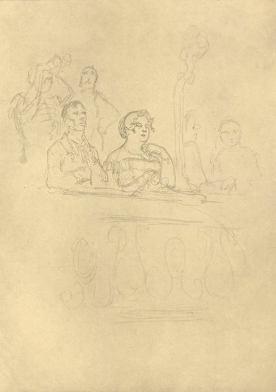 In der Loge, 19. század közepe-vége, 1924 körül. alkotó: Carl Spitzweg