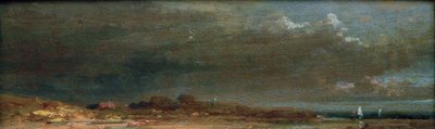 Táj a tó mellett - Chiemsee táj alkotó: Carl Spitzweg